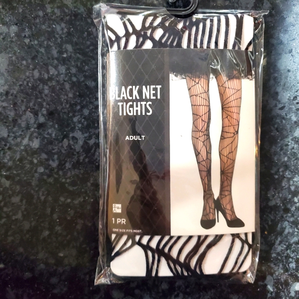 Black Net Tights- Color: Black- Size: One Size- New- RRR Halloween Acc